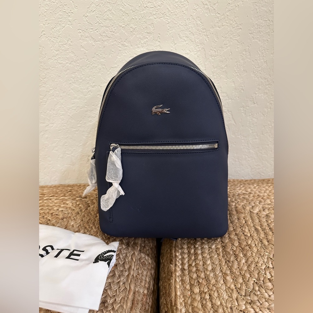 Authentic Lacoste Daily Classic Coated Piqué Canvas Backpack - Picture 7 of 13